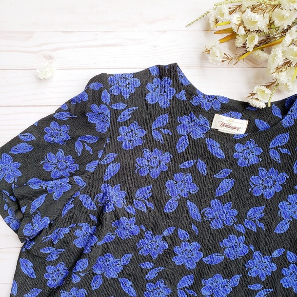 Worthington Tops - Worthington Blue Floral Blouse Womans Size 3XW